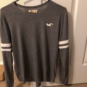 Hollister Grey with white logo long sleeve shirt